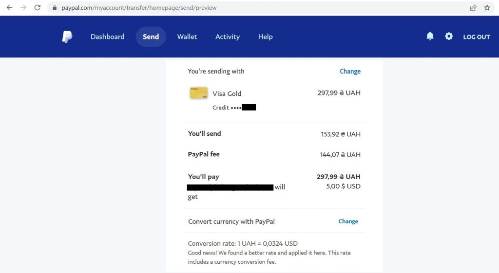 Send from Paypal Ukraine to Paypal Philippines